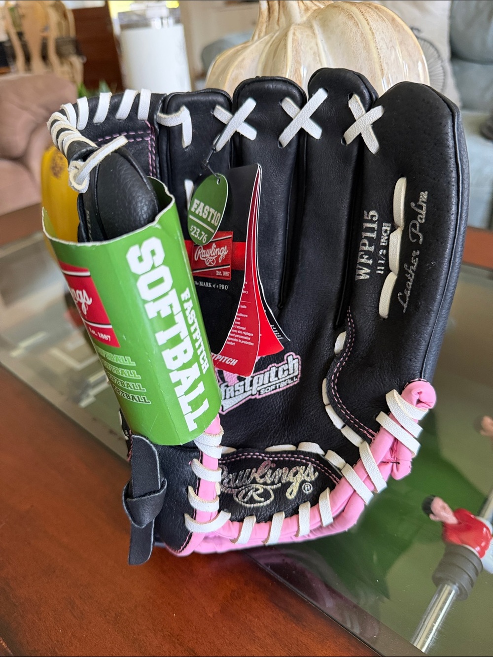 Rawlings Black and Pink Girls' Softball Glove - Left Hand